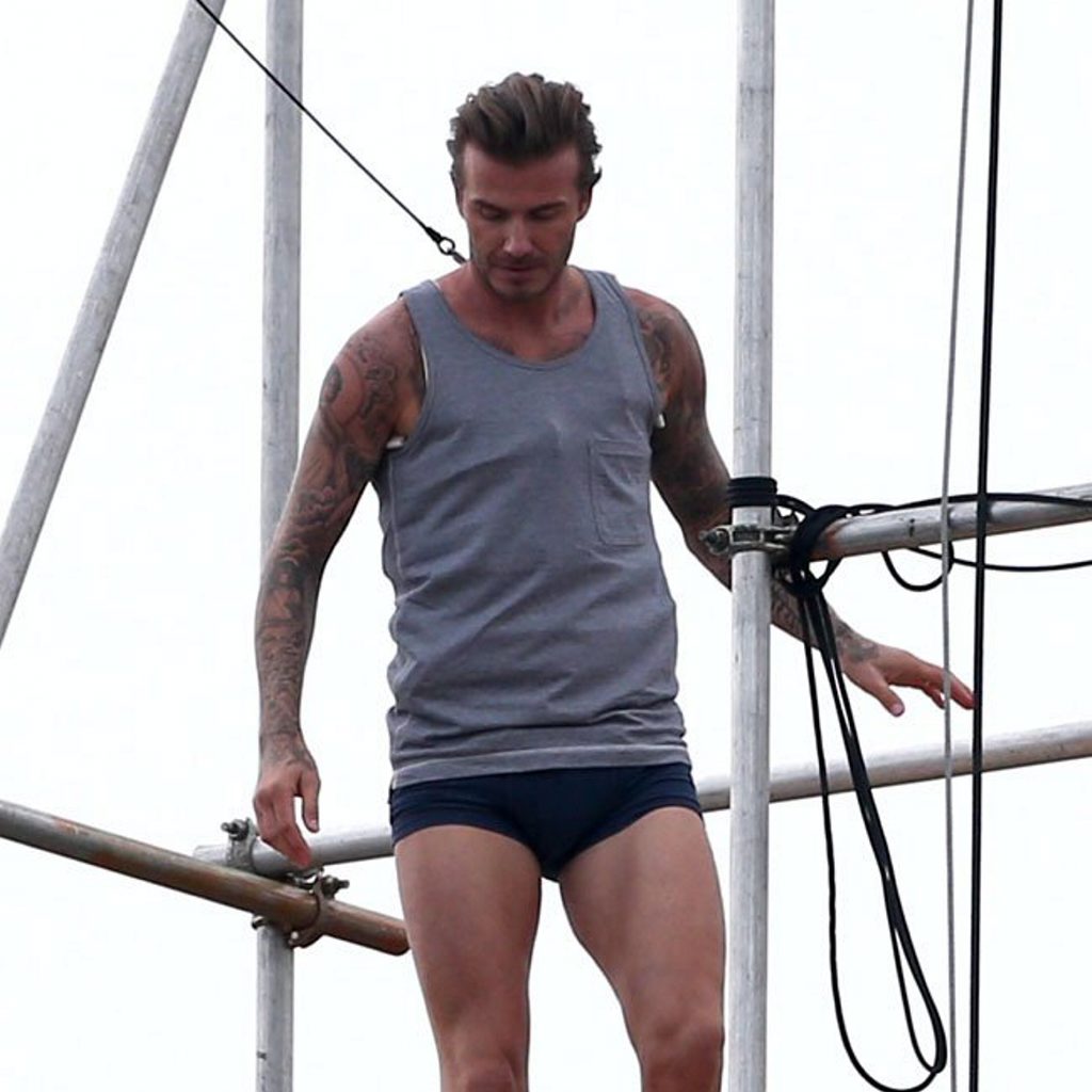 David Beckham in his underwear. David Beckham in his underwear.